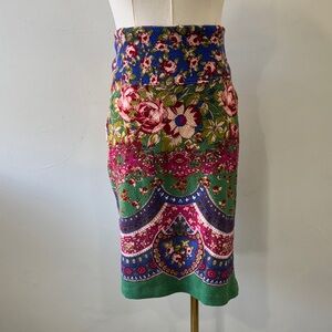 Maeve by Anthropologie Colorful Floral Boho Skirt (Side Zip)– Size 10